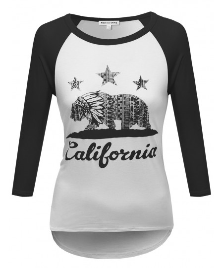 Women's 3/4 Sleeve Raglan Baseball Tee