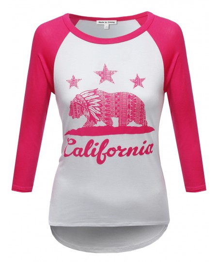 Women's 3/4 Sleeve Raglan Baseball Tee