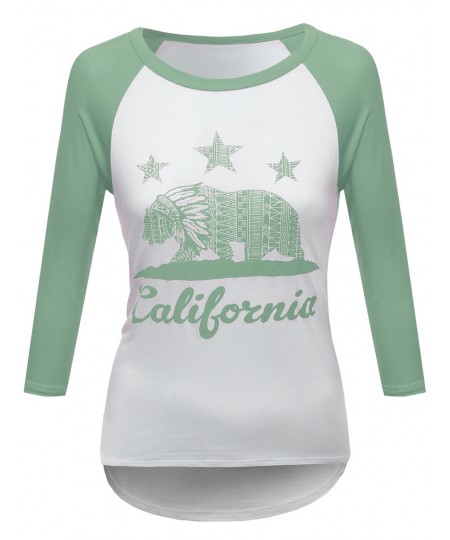 Women's 3/4 Sleeve Raglan Baseball Tee