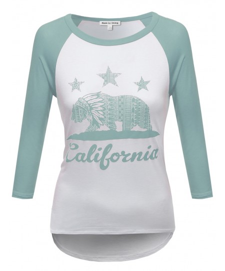 Women's 3/4 Sleeve Raglan Baseball Tee