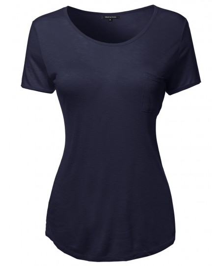 Women's Solid Cap Sleeve Crew Neck Tee Shirt In Various Colors