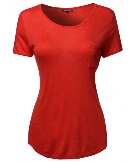 Women's Solid Cap Sleeve Crew Neck Tee Shirt In Various Colors