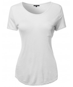 Women's Solid Cap Sleeve Crew Neck Tee Shirt In Various Colors