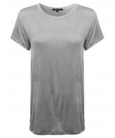 Women's Classic and Basic Short Sleeve Soft and Stretchy Roundneck Tee