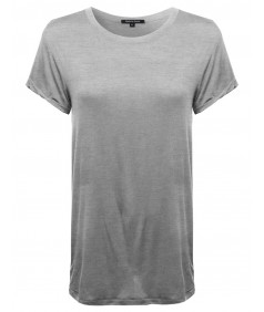 Women's Classic and Basic Short Sleeve Soft and Stretchy Roundneck Tee