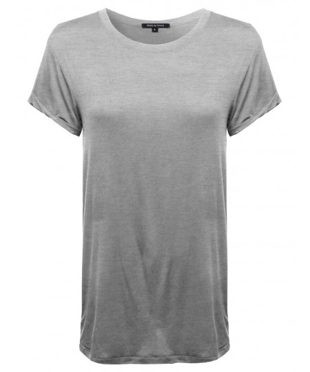 Women's Classic and Basic Short Sleeve Soft and Stretchy Roundneck Tee