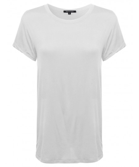 Women's Classic and Basic Short Sleeve Soft and Stretchy Roundneck Tee