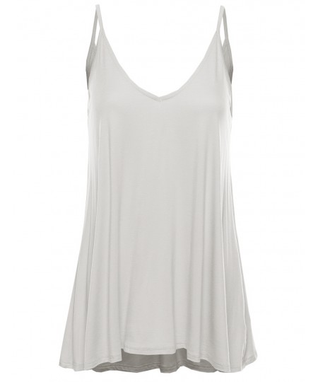 Women's Basic Classic V-neck Flowy Spaghetti Strap Top