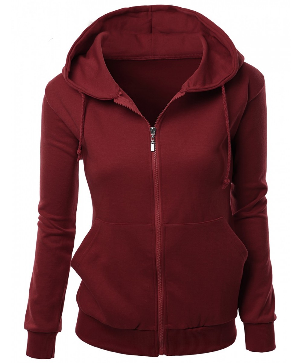 Basic Hoodie zip up sweater with Side Kangaroo front pockets ...