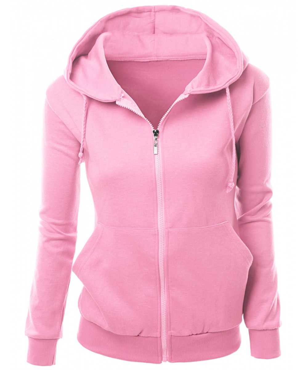 Basic Hoodie zip up sweater with Side Kangaroo front pockets ...