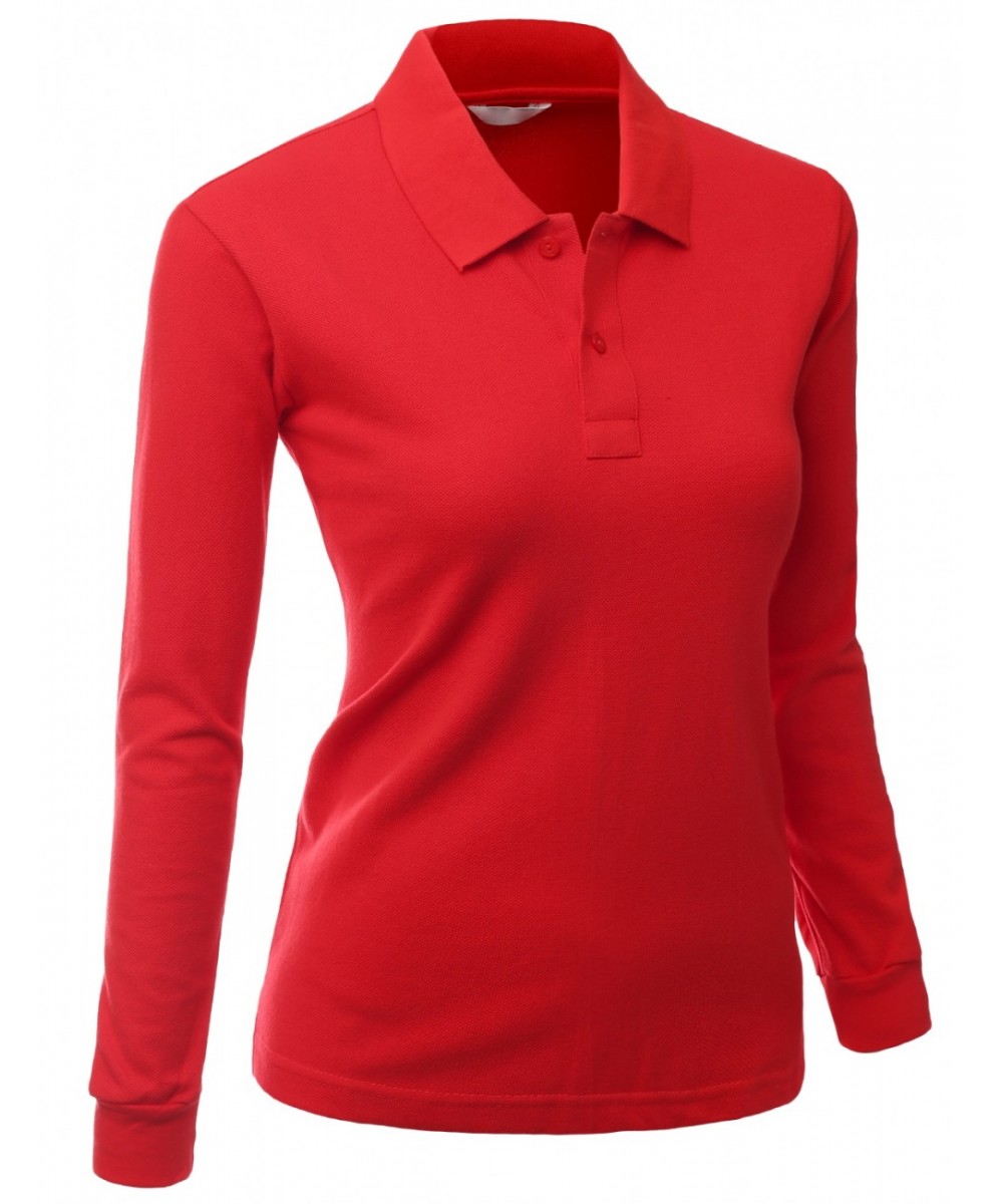 women's polo long sleeve t shirt