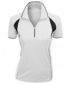 Women's Coolmax Fabric Sporty Feel Functional Short Sleeve Polo T-Shirt