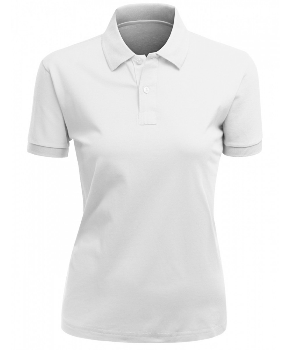 womens white collared polo shirt